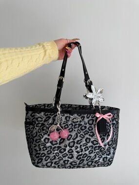 vintage Coach Ashley Cheetah Print Tote Bag
